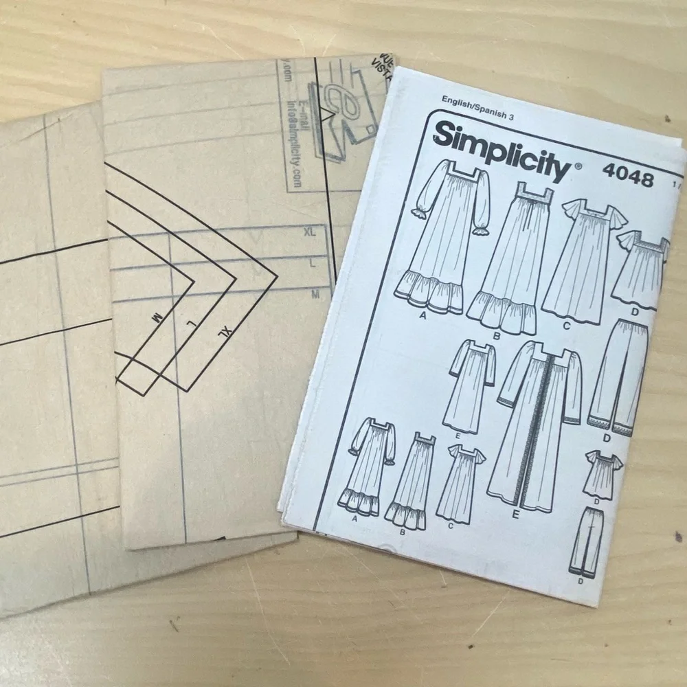 SIMPLICITY Sew Pattern 4048 Misses Nightgown, Pajamas, & Robe M-XL UNCUT